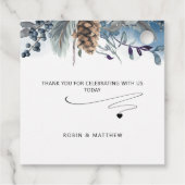 Liebe und Dank an die rustikale Dusty Blue Floral Geschenkanhänger (Rückseite)