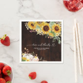 Liebe und Dank an die Sonnenblumen Pumpkin Hochzei Serviette (Beispiel)