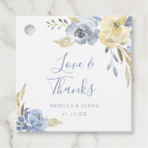Liebe und Dank an Dusty Blue Watercolor Floral