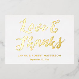 Liebe und Dank an Gold Calligraphy Foto Vielen Dan Folieneinladung