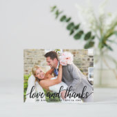 Liebe und Dank an Modern Wedding Mr. und Mrs. Postkarte (Stehend Vorderseite)