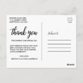 Liebe und Dank an Modern Wedding Mr. und Mrs. Postkarte (Rückseite)