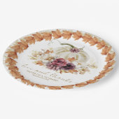 Liebe und Dank an Pumpkin Blumenhochzeit Pappteller (Schrägansicht)