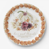 Liebe und Dank an Pumpkin Blumenhochzeit Pappteller (Vorderseite)