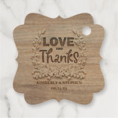 Liebe und Dank an Rustic Wood Geschenkanhänger (Rückseite)