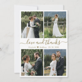 Liebe und Dank an Script Foto Collage Wedding Viel Dankeskarte