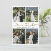 Liebe und Dank an Script Foto Collage Wedding Viel Dankeskarte (Stehend Vorderseite)