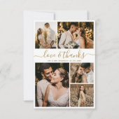 Liebe und Dank an Script Foto Collage Wedding Viel Dankeskarte (Vorderseite)