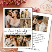 Liebe und Dank an Script Foto Collage Wedding Viel Dankeskarte