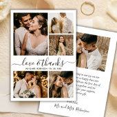 Liebe und Dank an Script Foto Collage Wedding Viel Dankeskarte