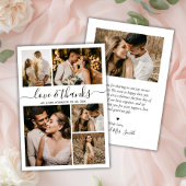 Liebe und Dank an Script Foto Collage Wedding Viel Dankeskarte