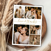Liebe und Dank an Script Foto Collage Wedding Viel Dankeskarte