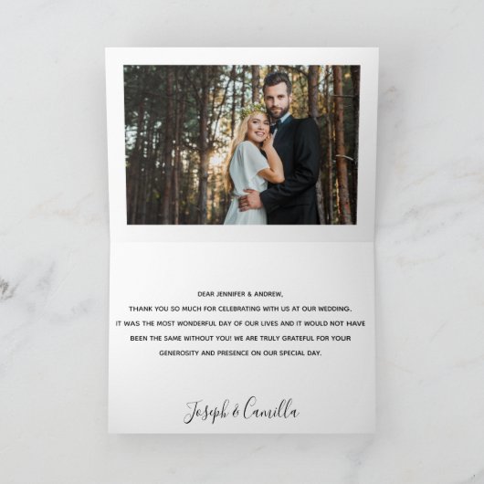 Liebe und Dank an Whimsy Wedding Foto Dankeskarte (Innenseite)