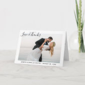 Liebe und Dank an Whimsy Wedding Foto Dankeskarte (Vorderseite)