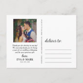 Liebe und Dank an White Script Sepia Foto Vielen D Postkarte (Rückseite)