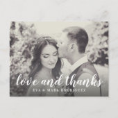 Liebe und Dank an White Script Sepia Foto Vielen D Postkarte (Vorderseite)