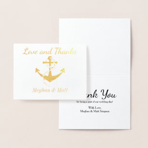 Liebe und Dank Anchor Foil Card Hochzeit Vielen Da Folienkarte