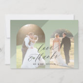 Liebe und Dank Arch Foto Hochzeit Dankeskarte (Vorderseite)