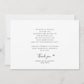 Liebe und Dank Arch Foto Hochzeit Dankeskarte (Rückseite)