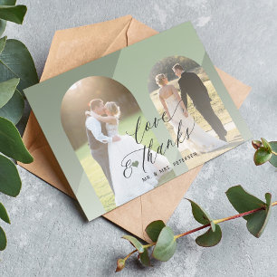Liebe und Dank Arch Foto Hochzeit Dankeskarte