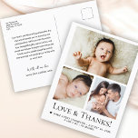 Liebe und Dank Baby Foto Geburtserklärung Postkarte<br><div class="desc">Dank an die Simple Liebe und Dank Typografie Foto Grid Baby Boy danke Ihnen postcard! Diese Karte mit einem klaren Design und einem Foto-Gitter-Layout ist ideal, um die reizvollen Momente Ihrer Kleinen zu zeigen, während Sie sich bei Freunden und Familie bedanken. Eine herzliche und moderne Art, Ihre Wertschätzung zu teilen....</div>