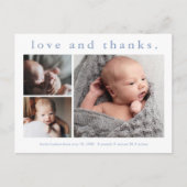 Liebe und Dank Baby Foto Geburtserklärung Postkarte (Vorderseite)