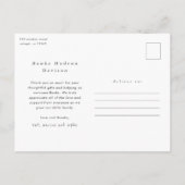 Liebe und Dank Baby Foto Geburtserklärung Postkarte (Rückseite)