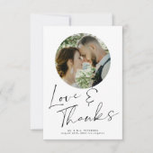 Liebe und Dank bedruckbar 2 Foto Hochzeit Einladung (Vorderseite)