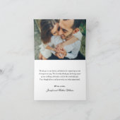 Liebe und Dank Black and Silver Wedding Foto Dankeskarte (Innenseite)