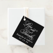 Liebe und Dank Black Calligraphy Wedgram Geschenkanhänger (Beispiel)