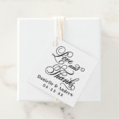 Liebe und Dank Black Calligraphy Wedgram Geschenkanhänger (Beispiel)