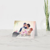 Liebe und Dank Black Elegante Hochzeit Foto Dankeskarte (Vorderseite)