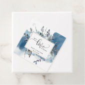 Liebe und Dank, Blue Watercolor und Floral Geschenkanhänger (Beispiel)