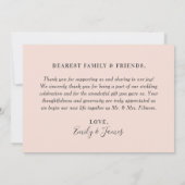 Liebe und Dank Blush Fall Bloral Wedding Foto Dankeskarte (Rückseite)