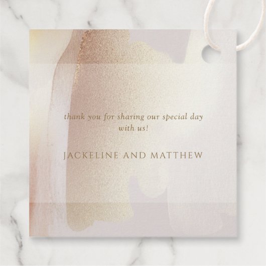 Liebe und Dank, Blush, Terracotta Brush Strokes, Geschenkanhänger (Rückseite)