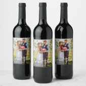 Liebe und Dank | Brush Script Wedding Vielen Dank Weinetikett (Flaschen)