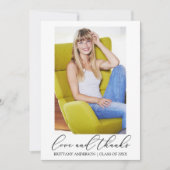 Liebe und dank Calligraphy Ink Foto Abschluss Dankeskarte (Vorderseite)