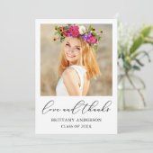 Liebe und dank Calligraphy Ink Script Abschluss Dankeskarte (Stehend Vorderseite)