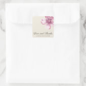 Liebe und Dank Cherry Blossom Girl Babydusche Quadratischer Aufkleber (Tasche)