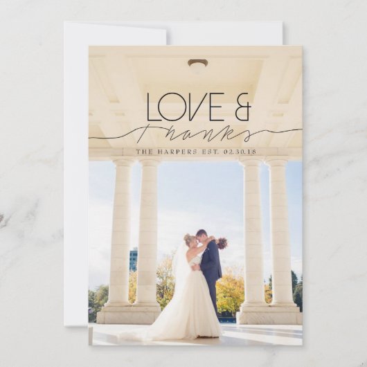 Liebe und Dank | Chic and Formal Danke Foto (Vorderseite)