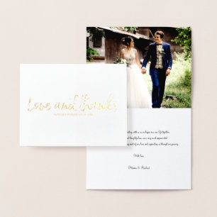 Liebe und Dank Chic Hochzeit Danke Foto Folienkarte