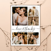 Liebe und dank Chic Script Foto Collage Hochzeit Dankeskarte
