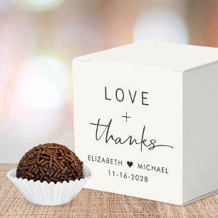 Liebe und Dank Creme Hochzeit Geschenkschachtel