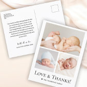 Liebe und Dank Custom Foto Baby Dusche Postkarte