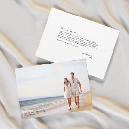 Liebe und Dank der einfachen modernen Foto Hochzei Dankeskarte