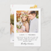 Liebe und Dank der modernen Hochzeit des Fotos Dankeskarte (Vorne/Hinten)