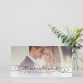 Liebe und Dank der stilvollen Script Multi-Foto-Ho Dankeskarte (Stehend Vorderseite)