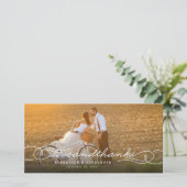 Liebe und Dank der stilvollen Script Multi-Foto-Ho Dankeskarte (Stehend Vorderseite)