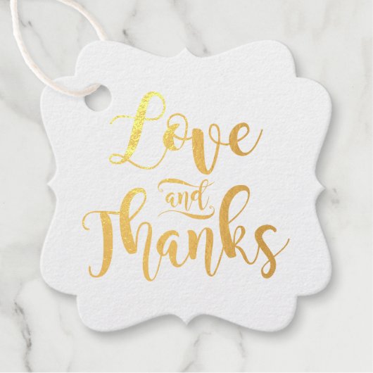Liebe und Dank des modernen Hochzeitsstils Geschenkanhänger (Vorderseite)