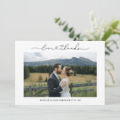 Liebe und Dank des modernen Personalisierten Hochz Dankeskarte (Stehend Vorderseite)